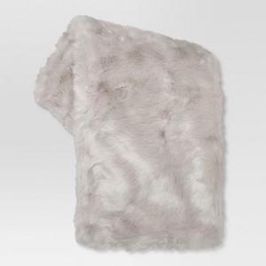 Cream Faux Fur Throw Blankets