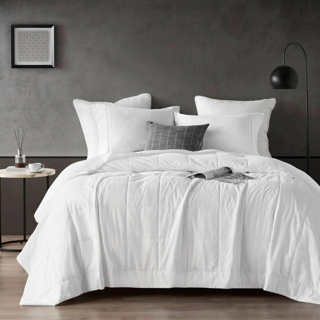 Sharper Image King Cooling Touch Down Microfiber Lightweight Alternative Blanket White: OEKO-TEX Certified, Wrinkle-Resistant