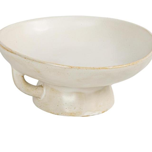 Creative Co-Op Stoneware Bowl w Reactive Glaze, White