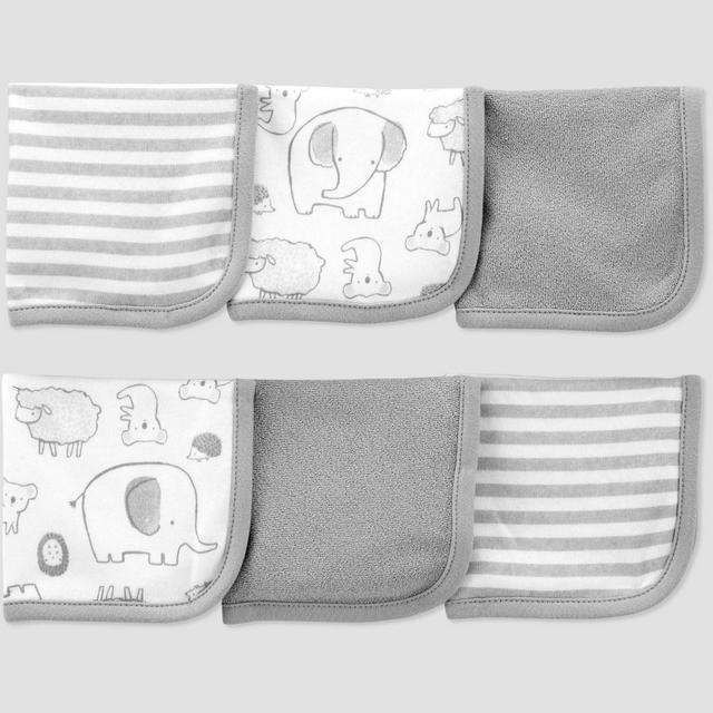 Baby 6pk Sheep Washcloth - Just One You® made by carter's Gray