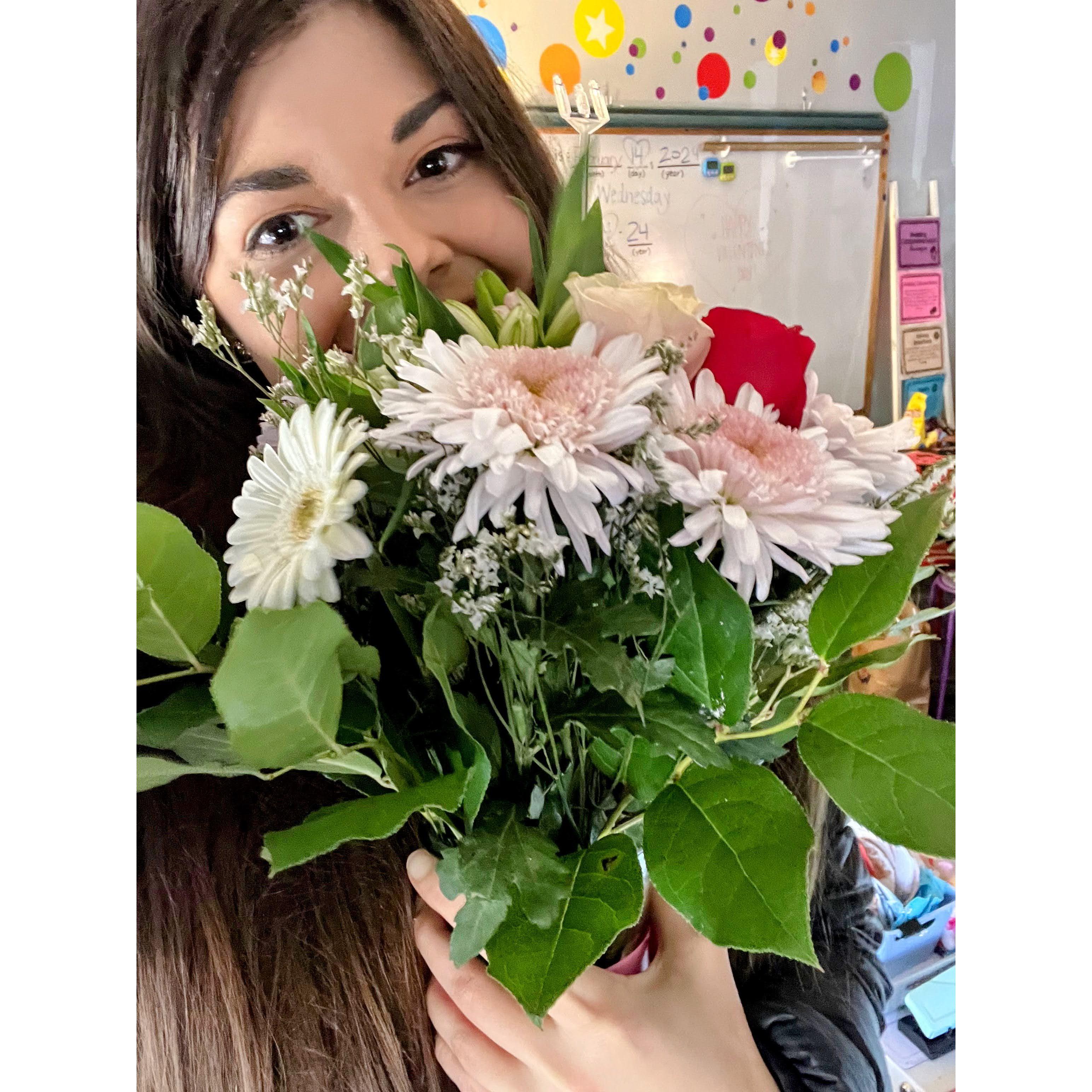 flowers delivered from a sweet valentine...