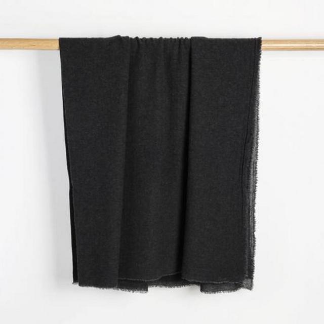 SUTTON CASHMERE THROW CHARCOAL