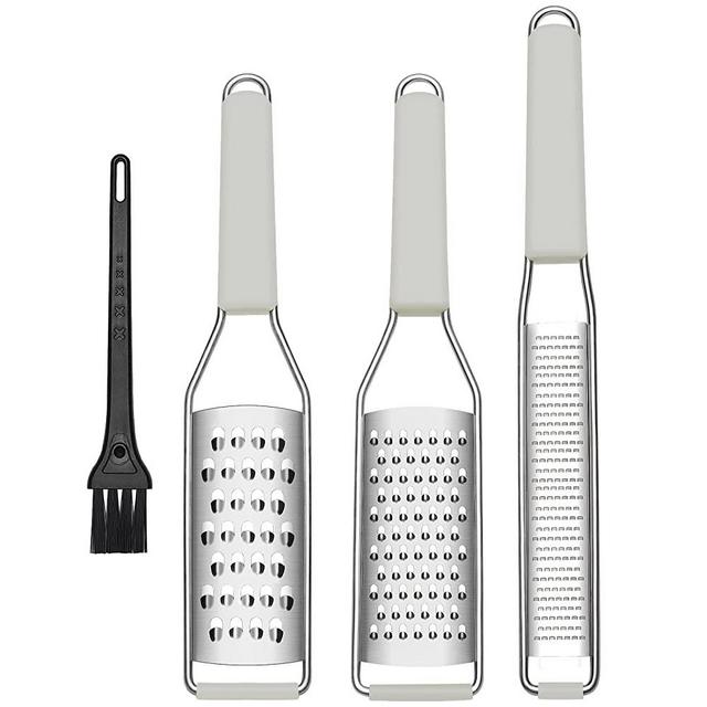 Cambom Zester Grater Cheese Grater Lemon Zester Pack of 3-304 Stainless Steel - A Sharp Tool for Parmesan Cheese, Ginger, Garlic, Nutmeg, Chocolate, Vegetables，Fruits，Dishwasher Safe…