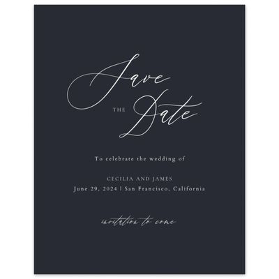Ebony, Black Wedding Digital Save the Date - Seville Portrait