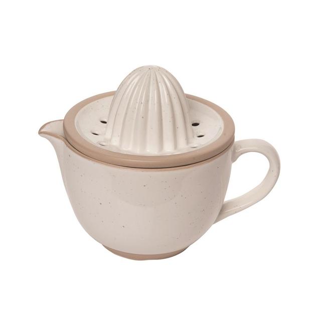 VIP Stoneware 8 in. White Manual Juicer Set of 2