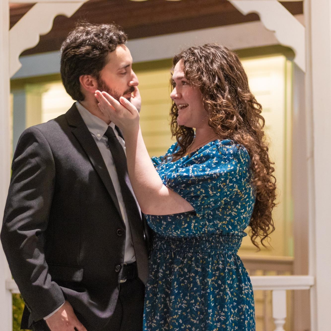 04•19•24 This was a picture taken of Matthew & Savannah while they were attending a wedding as guests. Savannah couldn’t help herself and had to hold Matthew’s cute lil face- you can even see her joy!