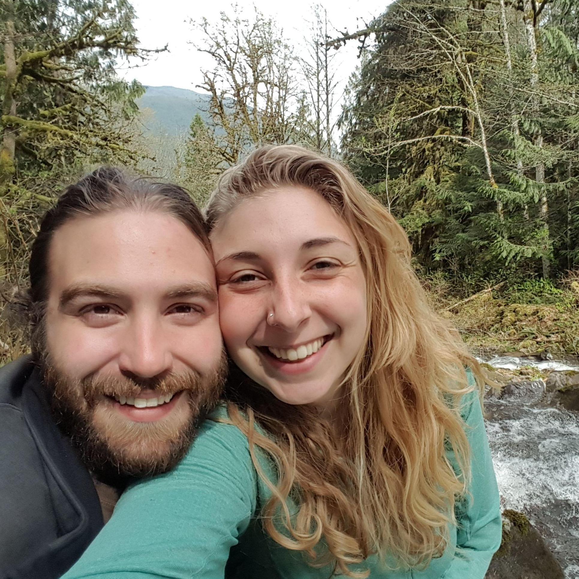 2019 - Found the perfect snack spot on our hike at Cougar Creek, WA.