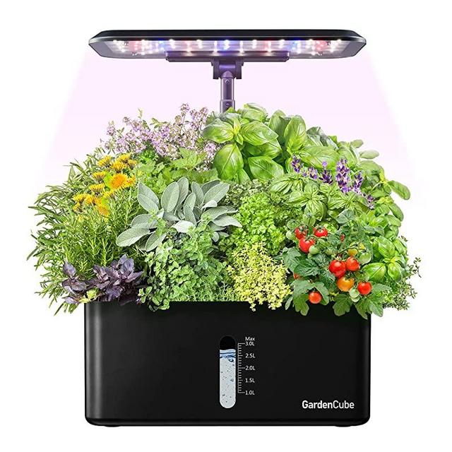 Hydroponics Growing System Indoor Garden: Herb Garden Kit Indoor with LED Grow Light Quiet Smart Water Pump Automatic Timer Healthy Fresh Herbs Vegetables - Hydroponic Planter for Home Kitchen Office