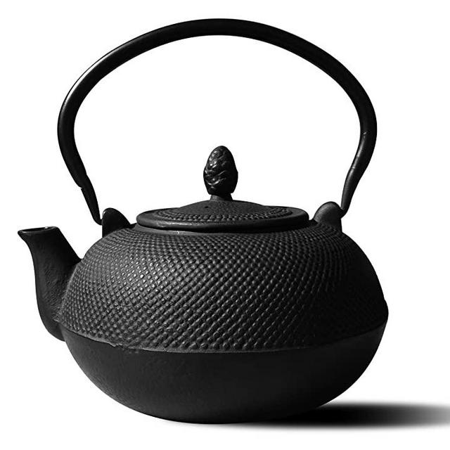 Old Dutch Cast Iron Hakone Teapot/Wood Stove Humidifier, 3-Liter, Matte Black