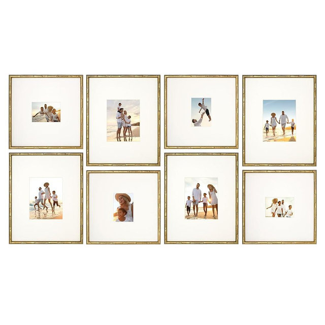 Camden Reed Arcadia Gallery Wall Frame Set, 16x20 and 16x16 Inch Matted Frames, 8 Piece, Antique Gold