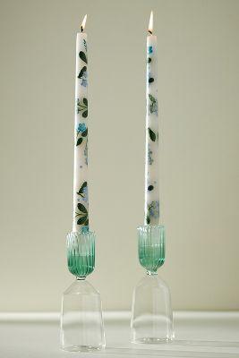 Villa Handpainted Taper Candles, Set of 2