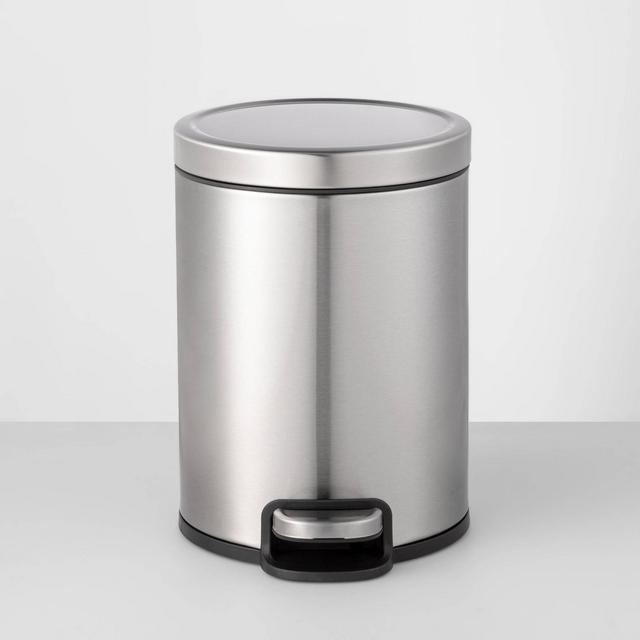 5L Round Step Trash Can Silver - Made By Design™