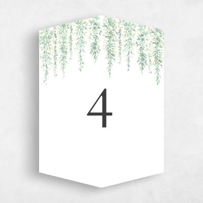 Green Diamond Wedding Table Number - Portree