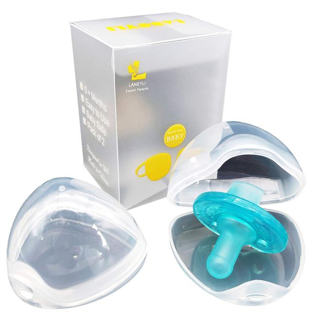 LANEYLI Pacifier Case& Nipple Shield Case BPA Free (Transparent)