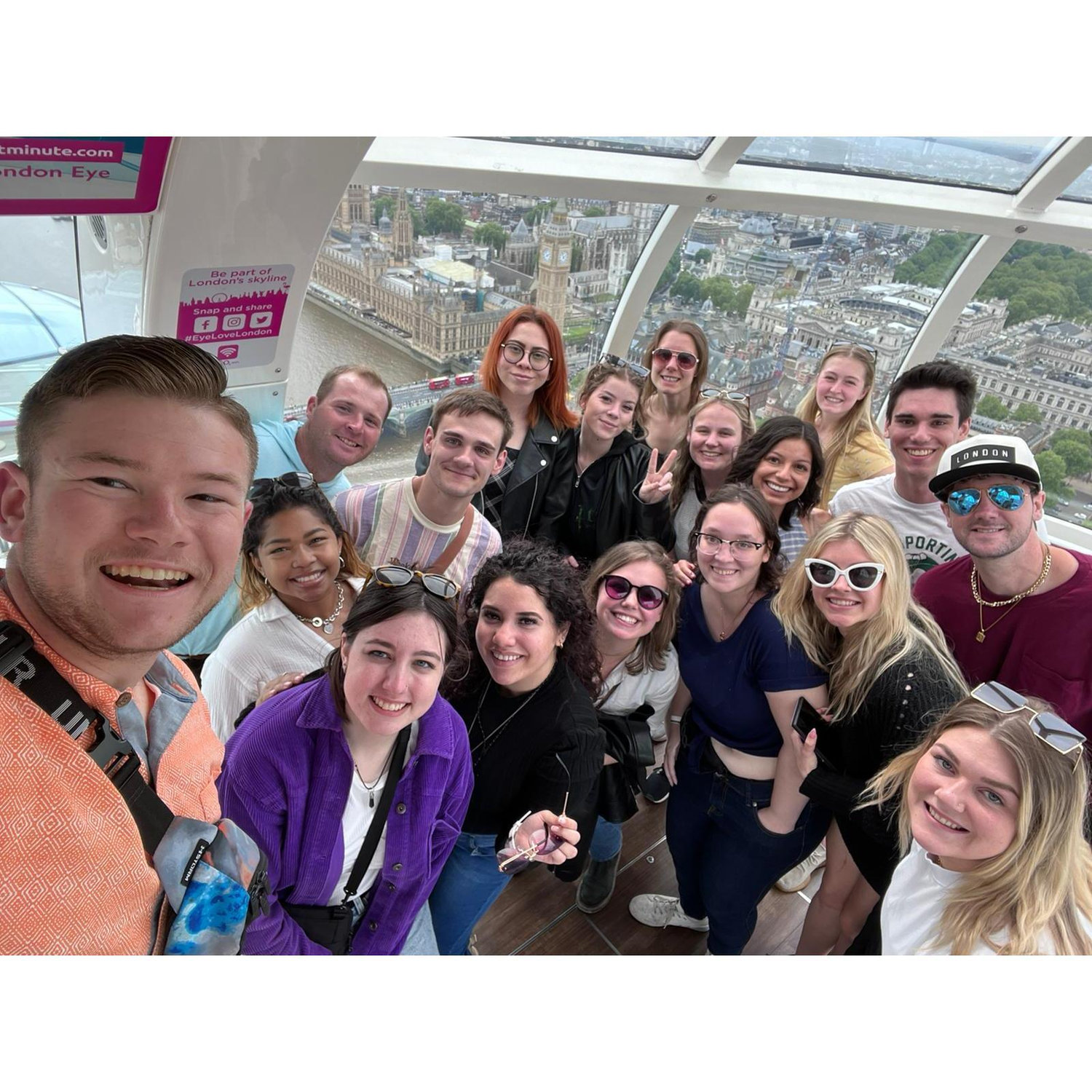 With many of our Europe travel group on the London Eye!