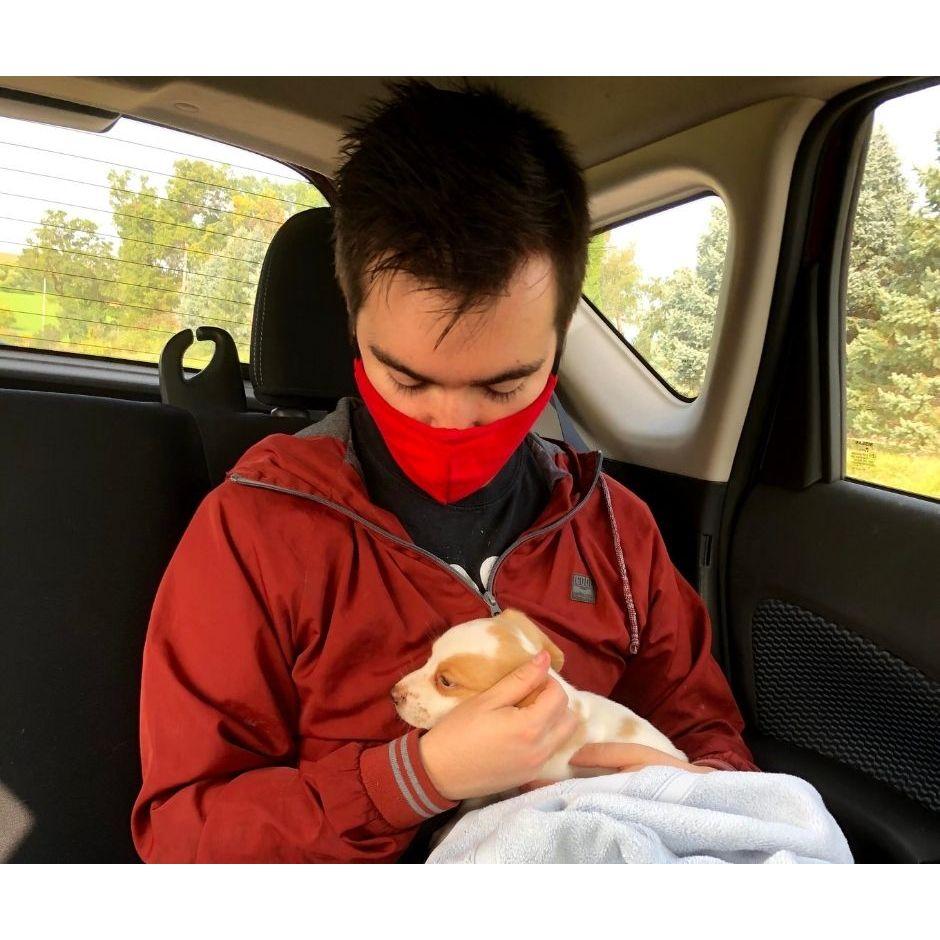 John with Bagel when they first got him