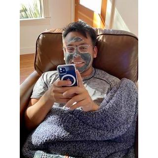 Chris is such a good sport...face peel 101.