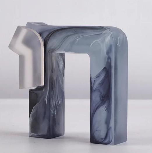 Chai Sculpture Resin | Blue Marble