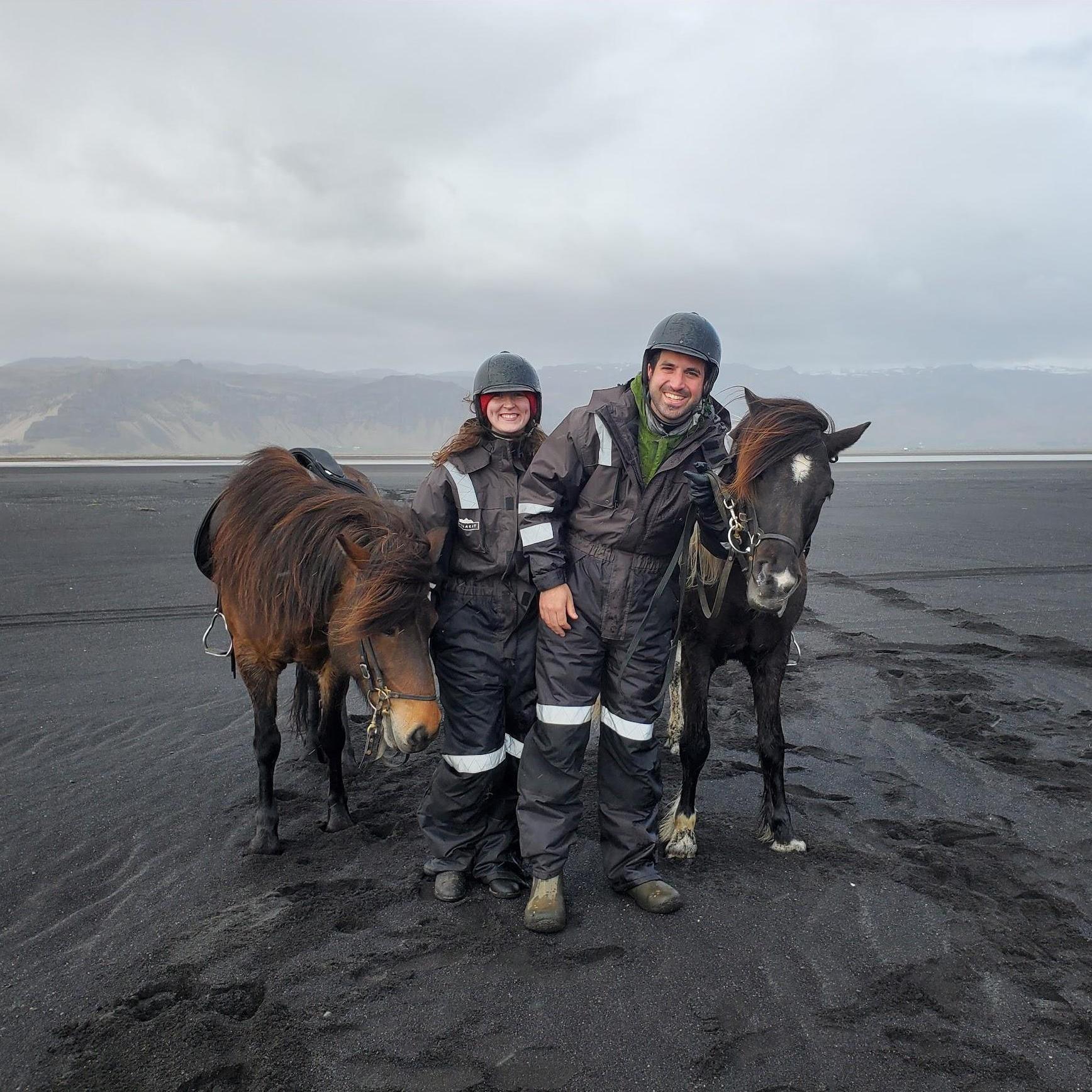 Maegan introduced a nervous Mike to horseback riding on the black sand beaches of Iceland