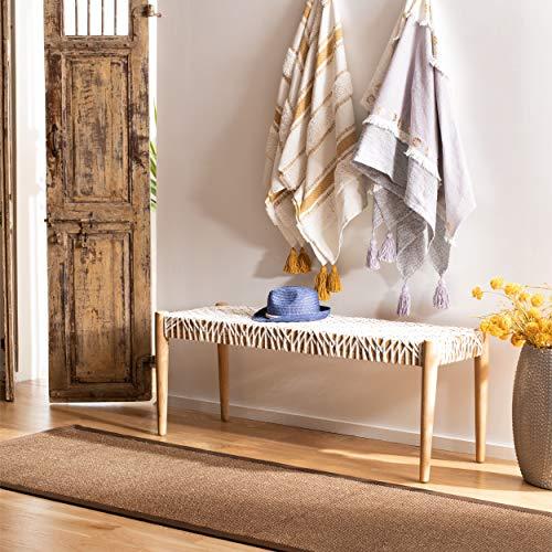 Safavieh Home Collection Bandelier Bench, Off- Off-White/Natural