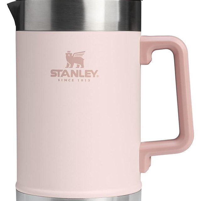 STANLEY Classic Stay-Hot French Press Coffee Maker 48 oz | 5 Minute Brew, 4 Hours Hot | Mesh Filter for Coffee Grounds | Insulated Stainless Steel French Press | BPA-Free | Rose Quartz