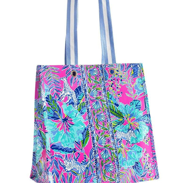 Lilly Pulitzer Market Shopper Bag, Reusable Grocery Tote, Shoulder Bag for Produce or Travel | for Produce, for Travel