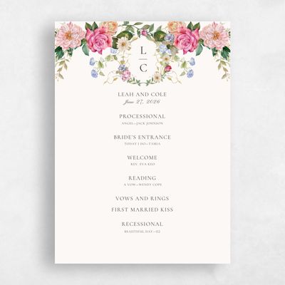 Beige Standard Wedding Program - Trellis