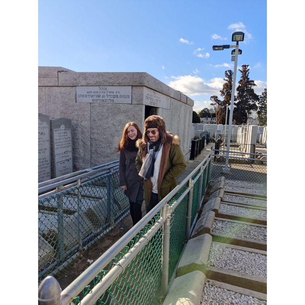 making our engagement official at the Ohel, the burial place of the Lubavitcher Rebbe
