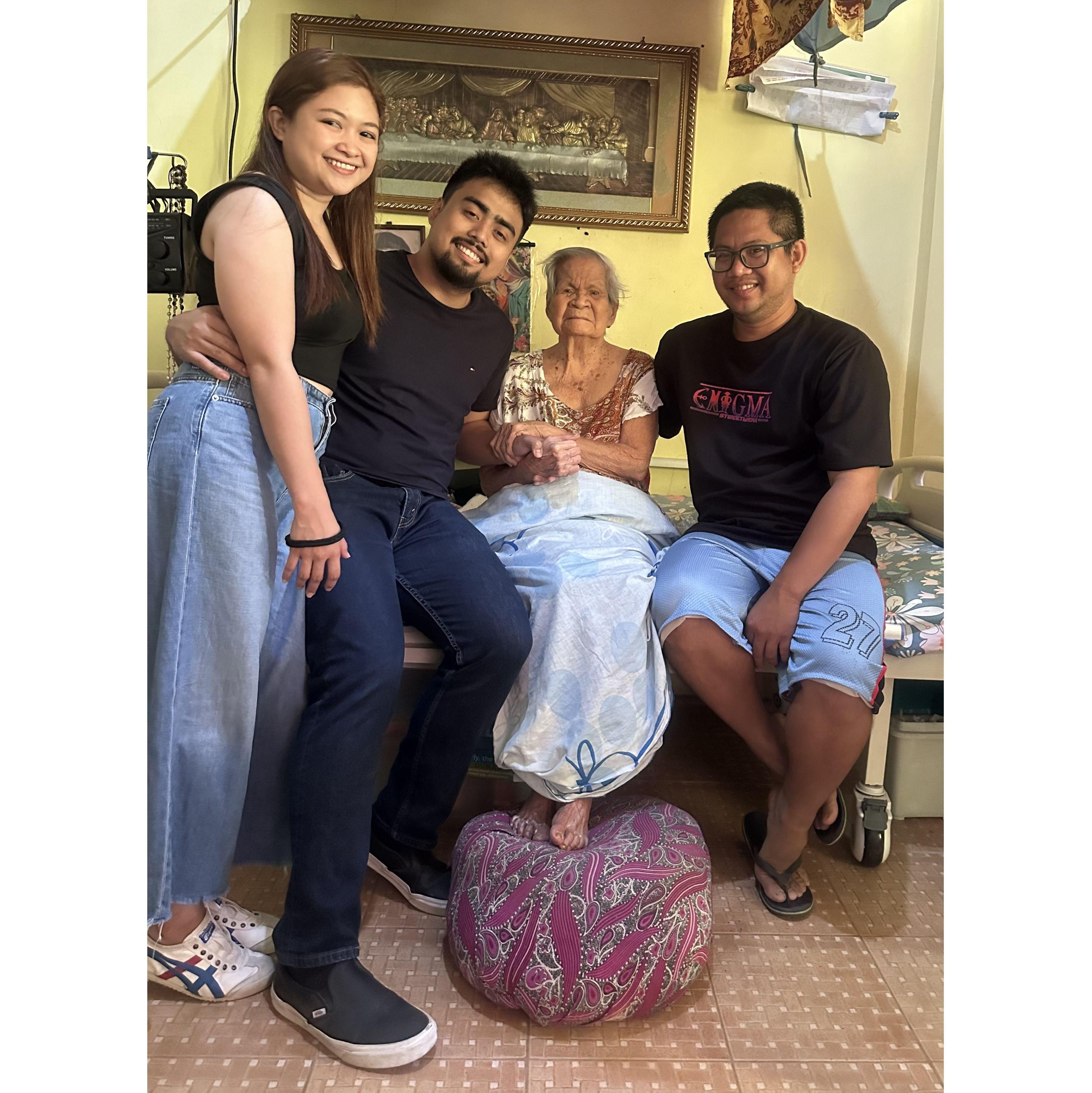 This photo captures a special moment when I met Mervin's grandma last year. He introduced us with love, and I cherish this memory of her warmth and kindness, a beautiful part of our journey together.