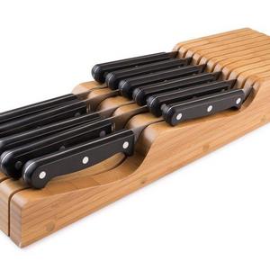 Bellemain 100% Pure Bamboo in Drawer Knife Block, Knife Organizer