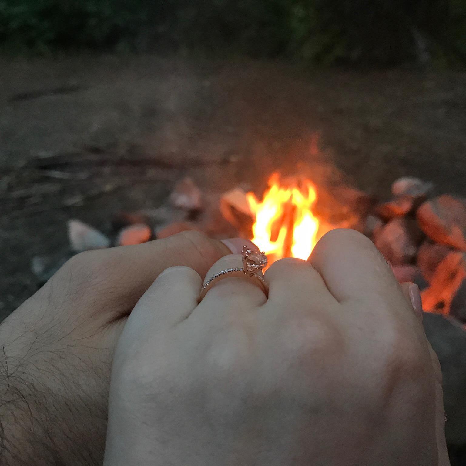 Our campfire after the proposal