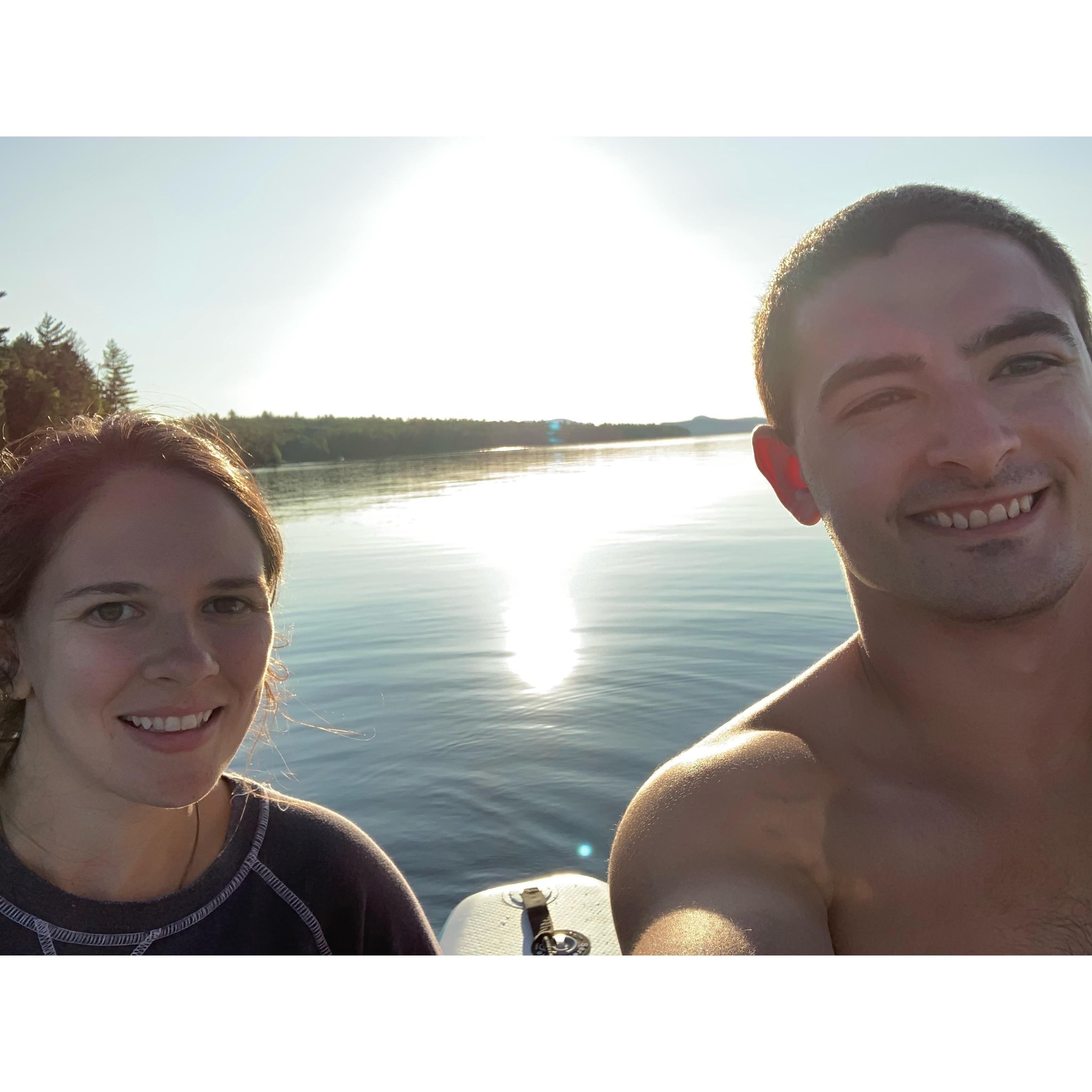 Right before Gabe proposed to Kelly in Maine...on their paddleboards!