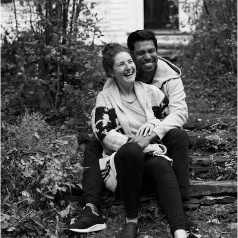 In front of Ricky and Molly's new home in MA in September of 2019