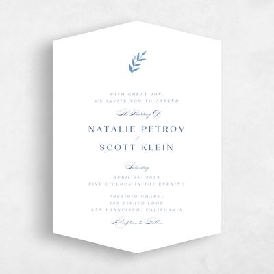 Blue Diamond Wedding Invitation - Kitts Script