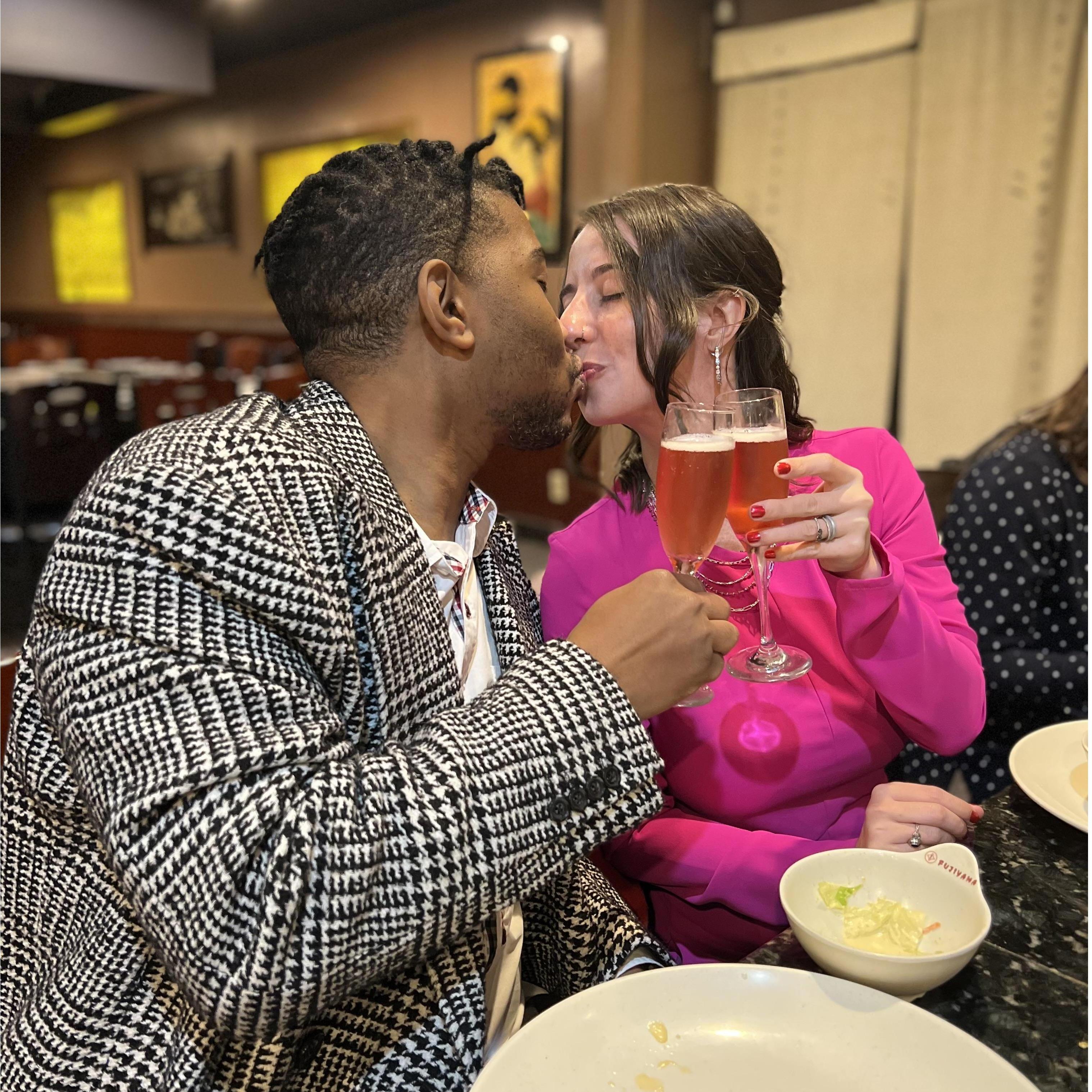 Post-wedding lunch toast.