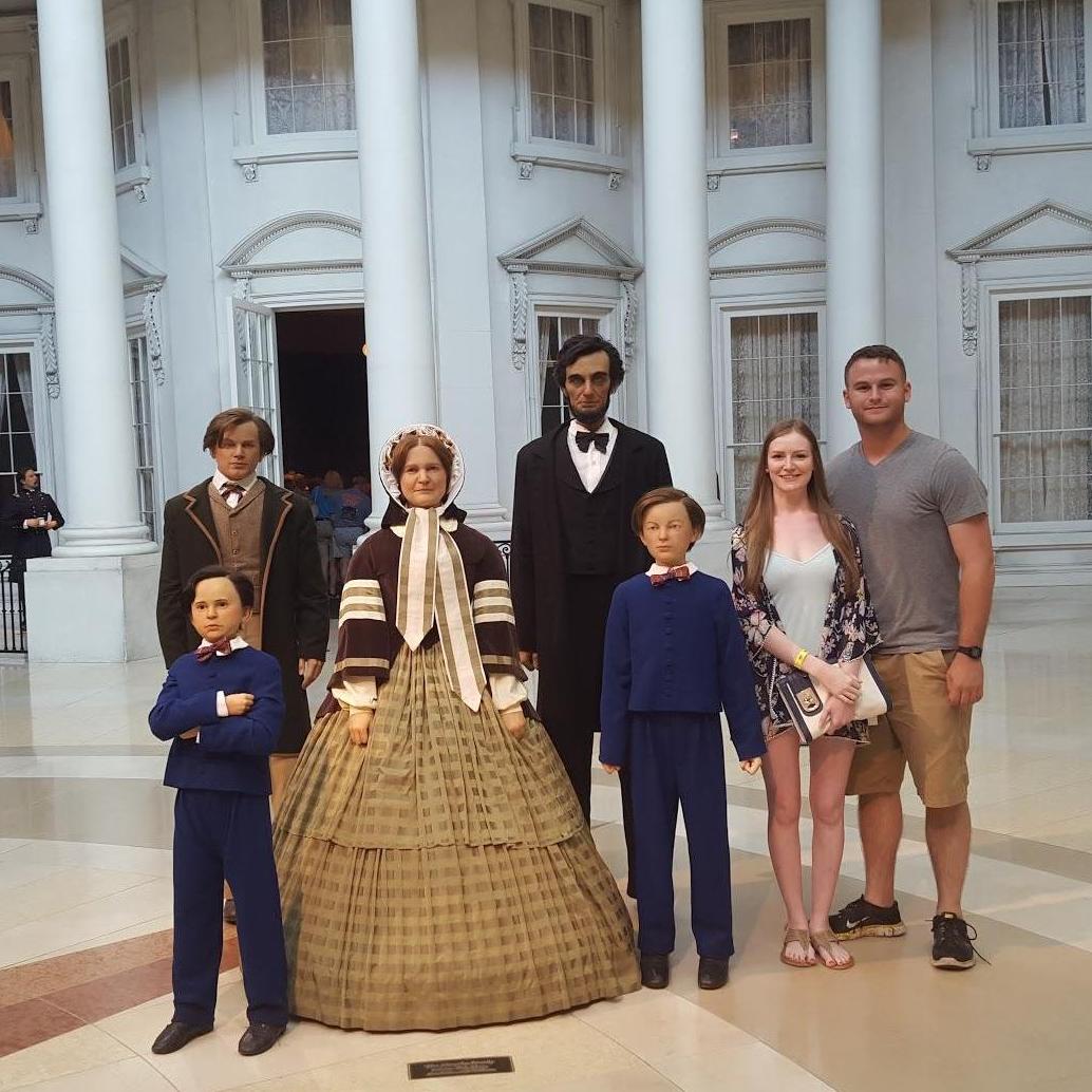 Jared and Madeline hanging out with the Lincoln family!