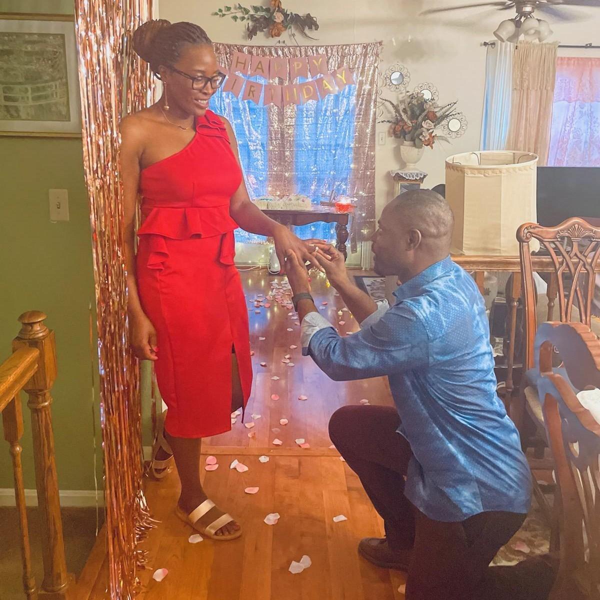 Henry down on one knee asking me to marry him.