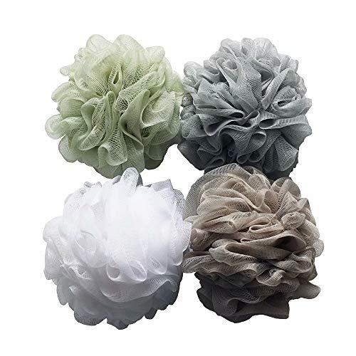 Bath Shower Sponge Loofahs (60g/pcs) Mesh Pouf Shower Ball, Mesh Bath and Shower Sponge Pack of 4