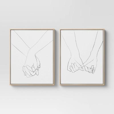 (Set of 2) 16" x 20" Hands Framed Canvas - Project 62™