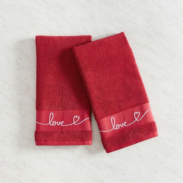 Love Hand Towel, Red