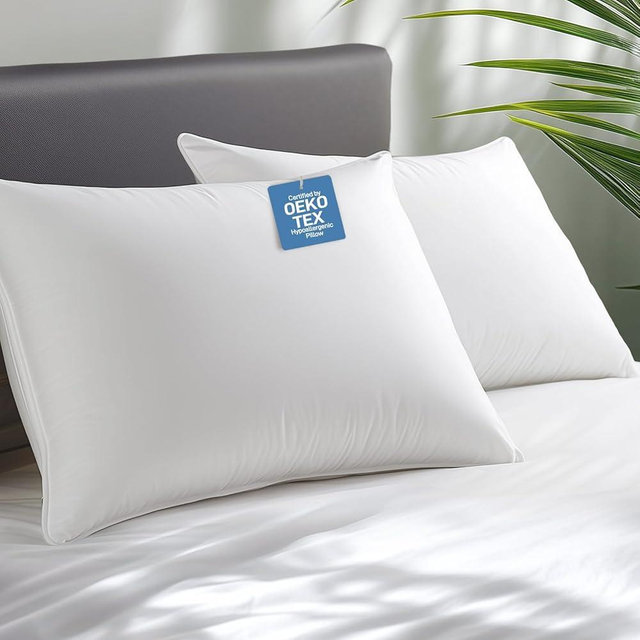 Hypoallergenic Bamboo Viscose Shell, Soft Bed Pillows King Size Set of 2 with Down Alternative Filling, Oeko-Tex Certified, Luxury Hotel Quality for Stomach, Back and Side Sleepers