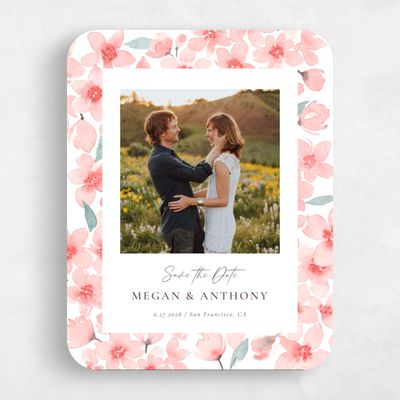 Pink Rounded Wedding Save the Date - Shinya Photo