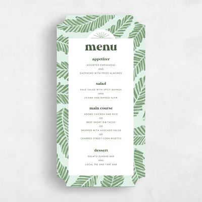 White Ticket Wedding Menu - Tucana