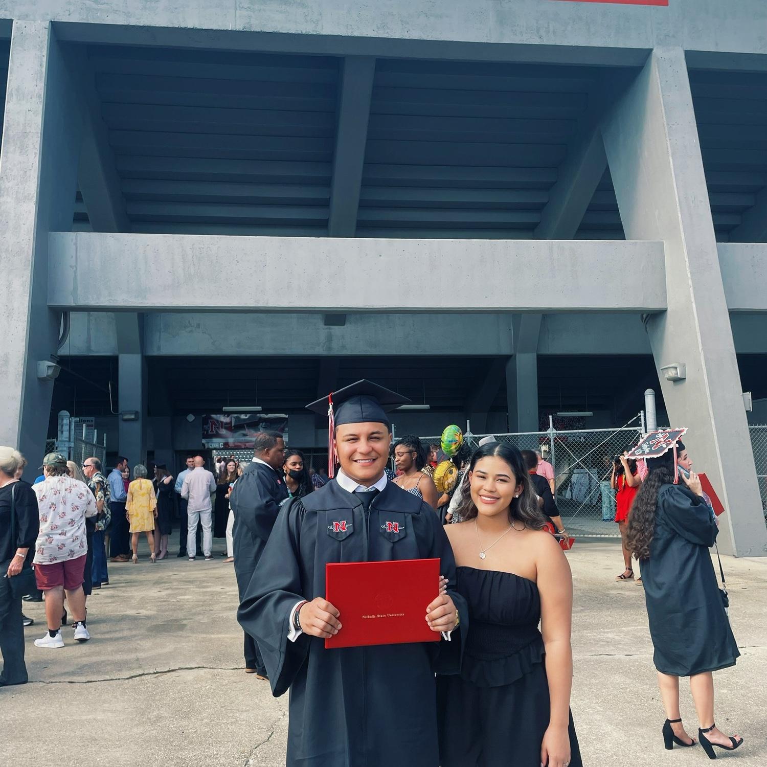 He graduated College with a Bachelors in Finance!