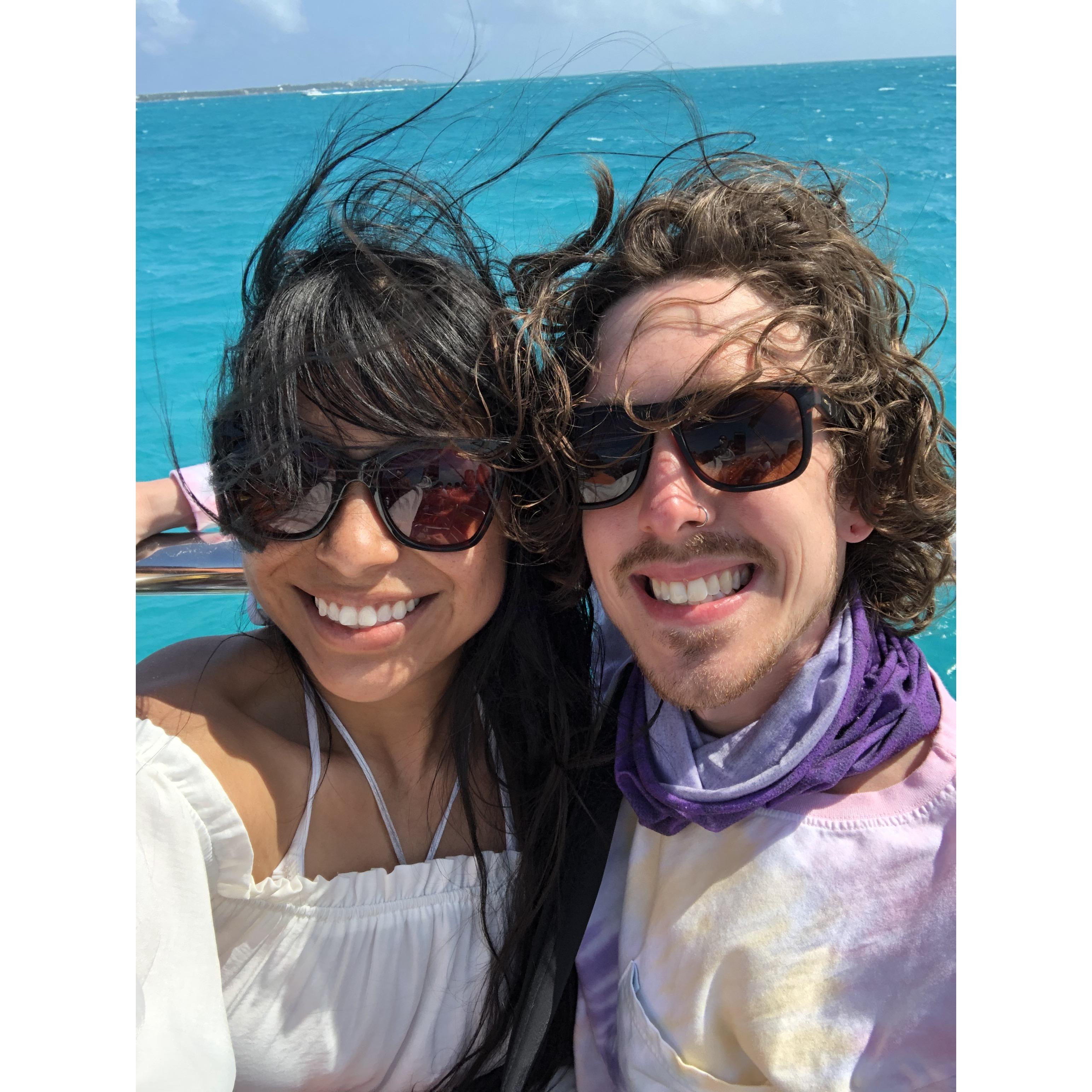 Isla Mujeres Ferry Selfie Feb '21