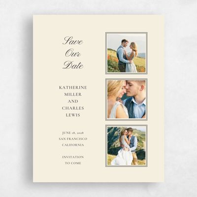 Beige Typography Wedding Save the Date - Abbey Strip