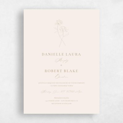 Linen, Beige Wedding Invitation - Ingrid Classic