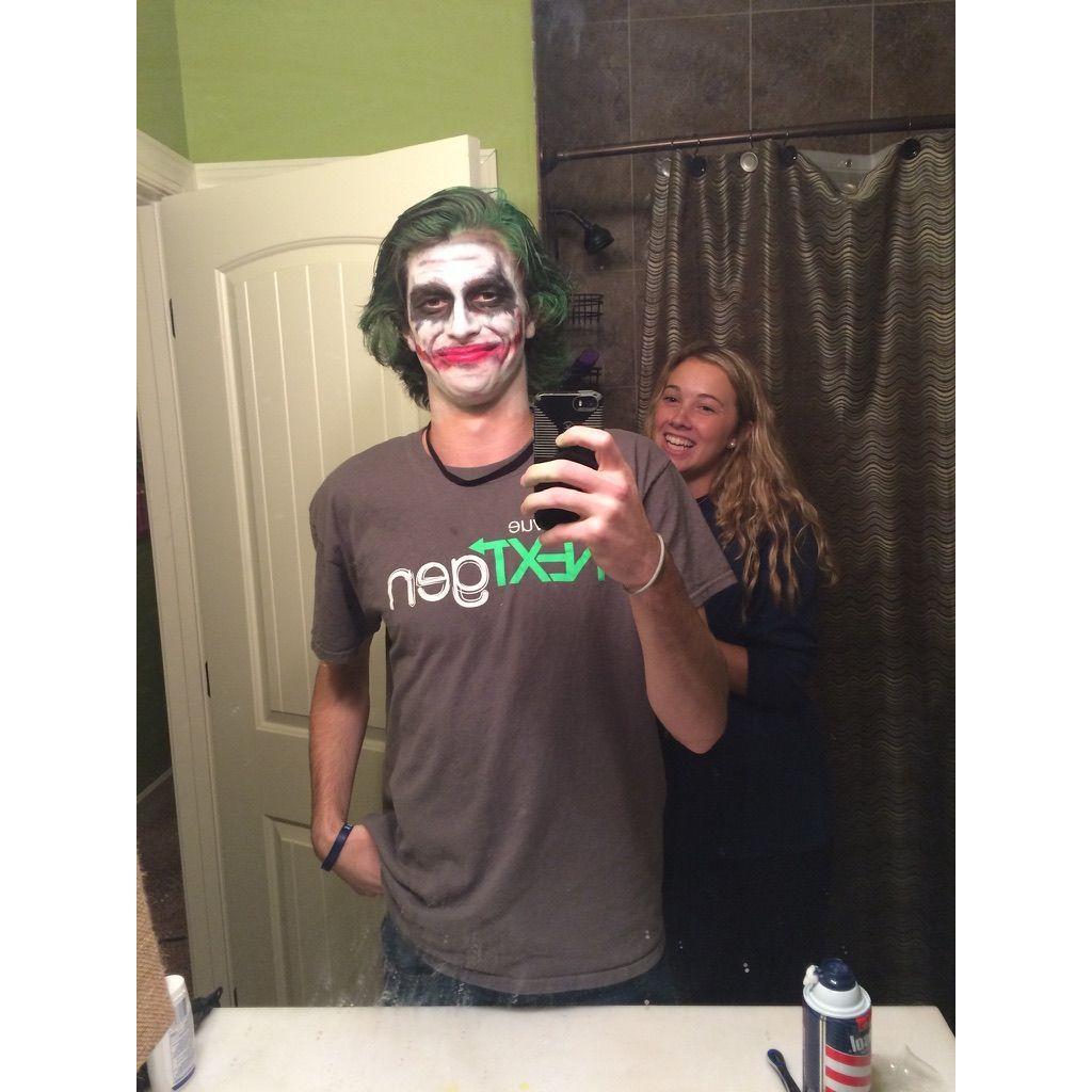 The famous Joker makeup done by Riley