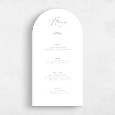Green Arch Wedding Menu - Mathias