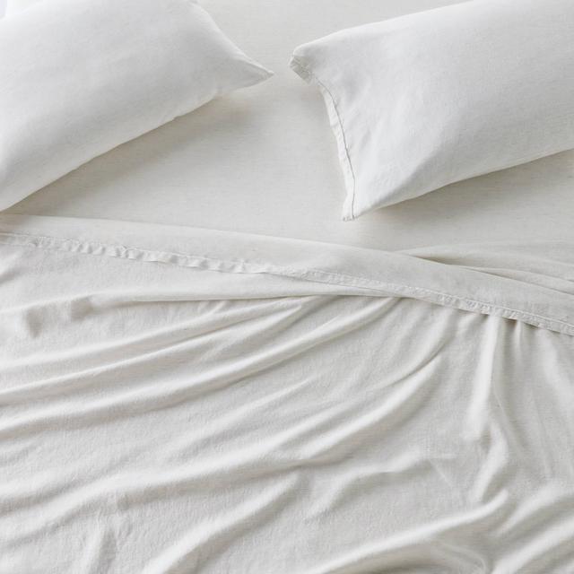 Queen 100% Linen Sheet Set Dark Gray Micro Stripe - Casaluna™